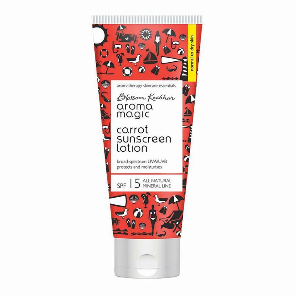 Aroma Magic Carrot Sunscreen Lotion SPF 15 UVA/UVB All Natural Mineral
sondaryam is the leading name in the chain of cosmetics  in jaipur . , sondaryam  has been a pioneer in delivering top quality genuine products in all categories. Sondaryam SkinAroma Magic Carrot Sunscreen Lotion SPF 15 UVA/UVB
