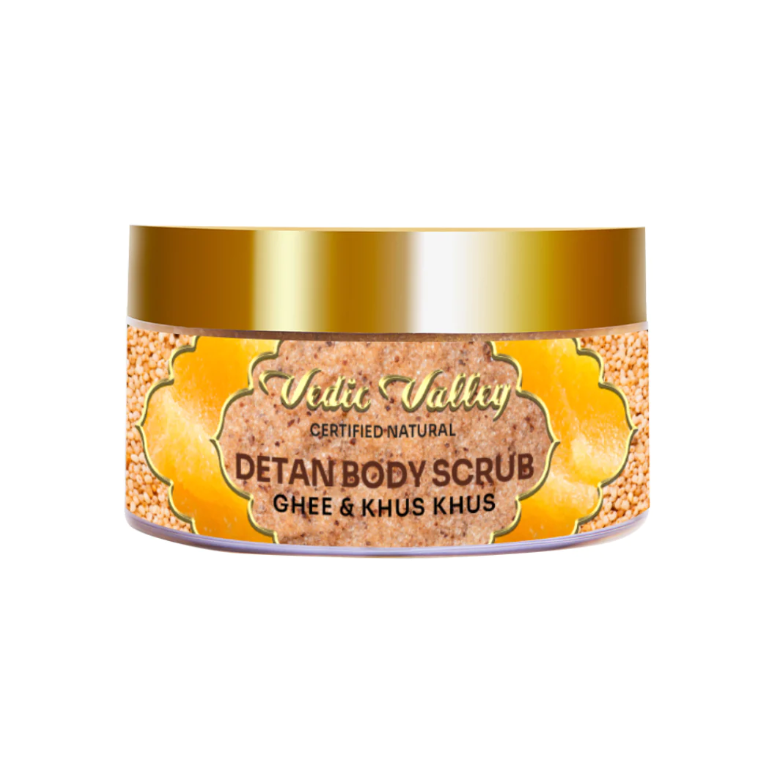VEDIC VALLEY Ghee Khus Khus Detan Body Scrubsondaryam is the leading name in the chain of cosmetics  in jaipur . , sondaryam  has been a pioneer in delivering top quality genuine products in all categories. AlSondaryam VEDIC VALLEY Ghee Khus Khus Detan Body Scrub