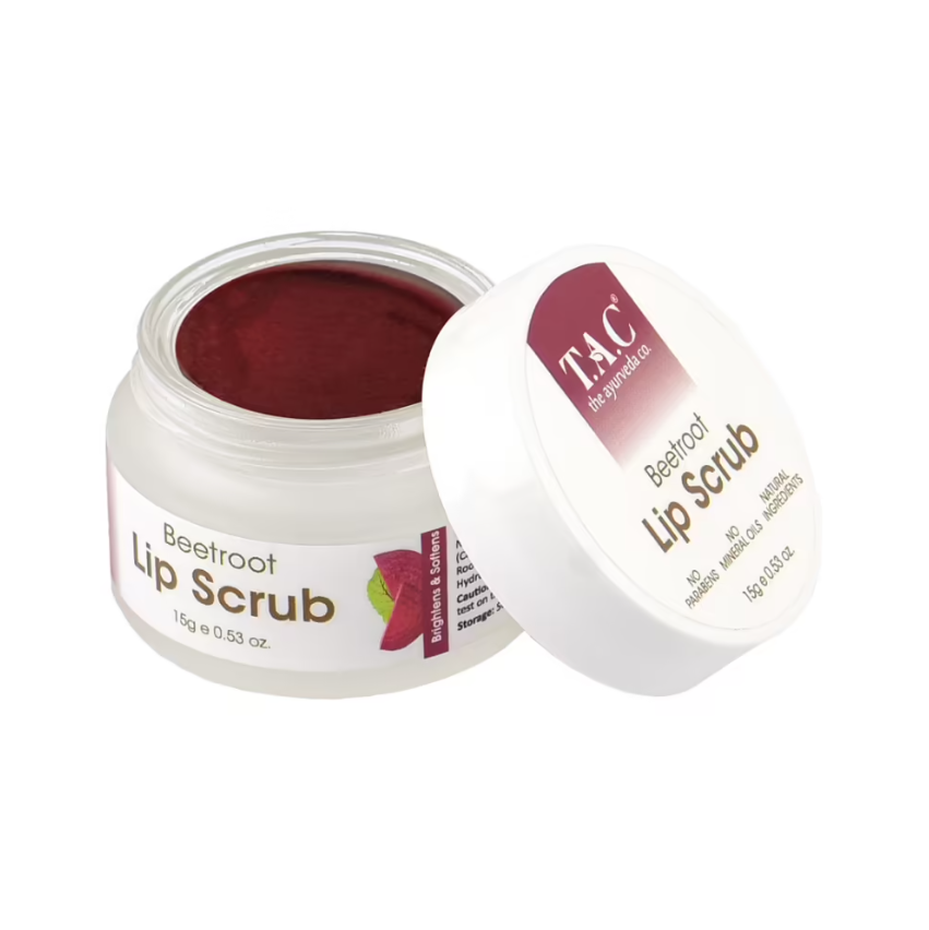 TAC - The Ayurveda Co. Beetroot Lip Scrub, Exfoliate, Moisturize & Reduce Lip Pigmentation