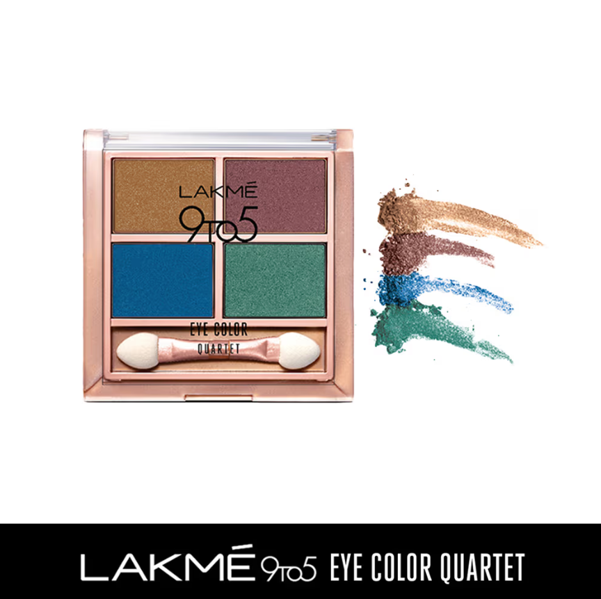 Lakme 9 to 5 Eye Color Quartet Eye Shadow - Royal Peacocksondaryam is the leading name in the chain of cosmetics and departmental stores in jaipur . , sondaryam  has been a pioneer in delivering top quality genuine productSondaryam 5 Eye Color Quartet Eye Shadow - Royal Peacock