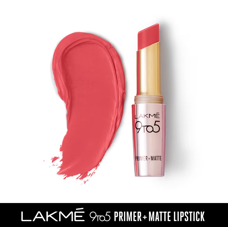 Lakme 9to5 Primer + Matte Lip Color - Peachy Affairsondaryam is the leading name in the chain of cosmetics and departmental stores in jaipur . , sondaryam  has been a pioneer in delivering top quality genuine productSondaryam Lakme 9to5 Primer + Matte Lip Color - Peachy Affair