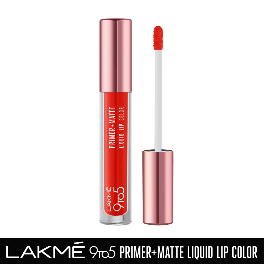 Lakme 9to5 Primer + Matte Liquid Lip Color - MO1 Confident Coralsondaryam is the leading name in the chain of cosmetics and departmental stores in jaipur . , sondaryam  has been a pioneer in delivering top quality genuine productSondaryam Lakme 9to5 Primer + Matte Liquid Lip Color - MO1 Confident Coral