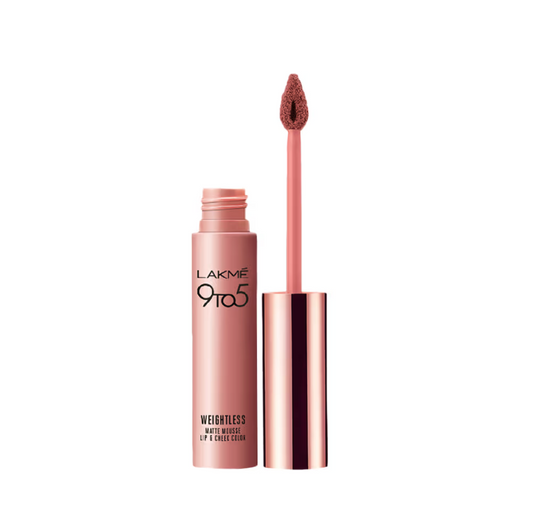 Lakme 9 to 5 Weightless Matte Mousse Lip & Cheek Color - Blush Velvetsondaryam is the leading name in the chain of cosmetics and departmental stores in jaipur . , sondaryam  has been a pioneer in delivering top quality genuine productSondaryam 5 Weightless Matte Mousse Lip & Cheek Color - Blush Velvet
