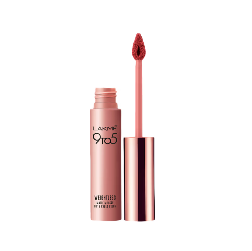 Lakme 9 to 5 Weightless Matte Mousse Lip & Cheek Color - Crimson Silksondaryam is the leading name in the chain of cosmetics and departmental stores in jaipur . , sondaryam  has been a pioneer in delivering top quality genuine productSondaryam 5 Weightless Matte Mousse Lip & Cheek Color - Crimson Silk