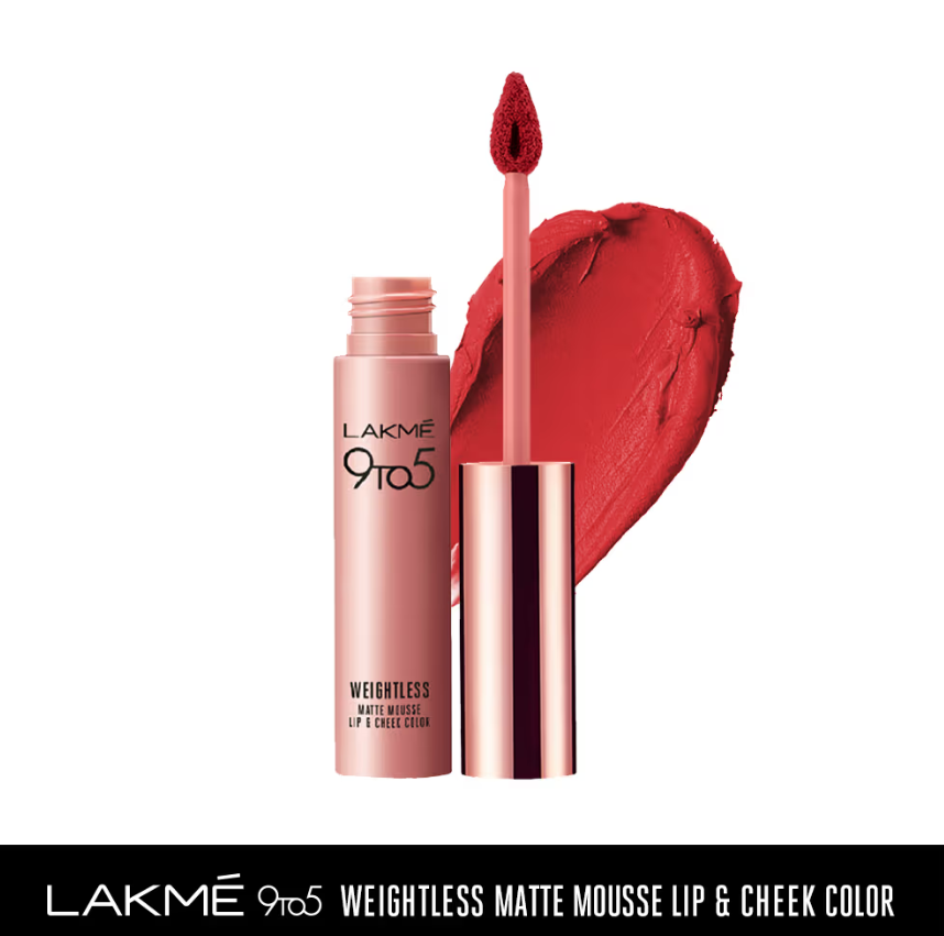 Lakme 9 to 5 Weightless Matte Mousse Lip & Cheek Color - Rouge Satinsondaryam is the leading name in the chain of cosmetics and departmental stores in jaipur . , sondaryam has been a pioneer in delivering top quality genuine productSondaryam 5 Weightless Matte Mousse Lip & Cheek Color - Rouge Satin