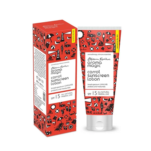 Aroma Magic Carrot Sunscreen Lotion SPF 15 UVA/UVB All Natural Mineral
sondaryam is the leading name in the chain of cosmetics  in jaipur . , sondaryam  has been a pioneer in delivering top quality genuine products in all categories. Sondaryam SkinAroma Magic Carrot Sunscreen Lotion SPF 15 UVA/UVB