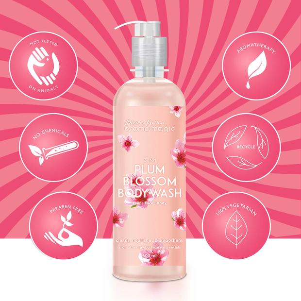 Aroma Magic 3 In 1 Plum Blossom (Hair- Face- Body Wash)
sondaryam is the leading name in the chain of cosmetics  in jaipur . , sondaryam  has been a pioneer in delivering top quality genuine products in all categories. Sondaryam PERSONAL CARE1 Plum Blossom (Hair- Face- Body Wash)