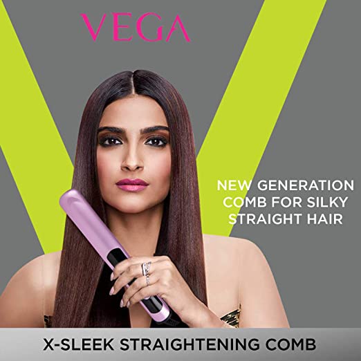 Vega VHSC-03 X-Sleek Straightening CombGet silky, smooth and sleek hair with the innovative X-Sleek Straightening Comb from Vega. An adventurous combination of hair straightener and hair comb, this new geSondaryam AppliancesVega VHSC-03