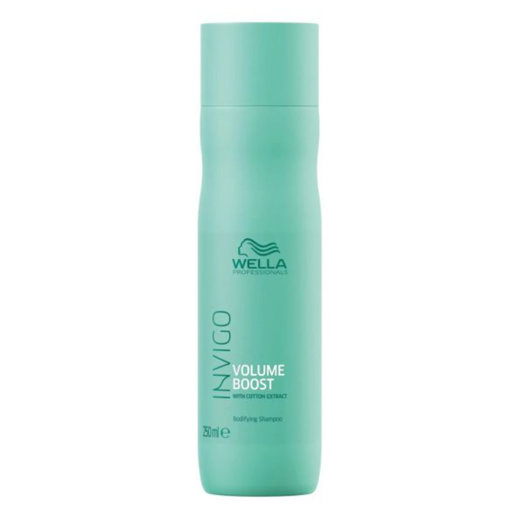 Wella Professionals INVIGO Volume Boost Bodifying Shampoo (250ml)Wella Professionals Invigo Volume Boost Bodifying Shampoo with Volume Boost-Blend is a lightweight formula that gives manageability and shine without weighing down eSondaryam Wella Professionals INVIGO Volume Boost Bodifying Shampoo (250ml)