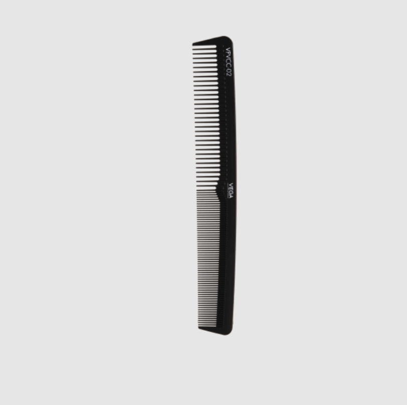 Vega Carbon Cutting Comb-Black Line 6.75