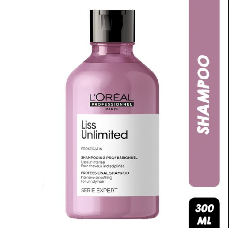 L'Oreal Professionnel Liss Unlimited Shampoo with Pro-Keratin and Kukui Nut Oil, Serie Expert (300ml)