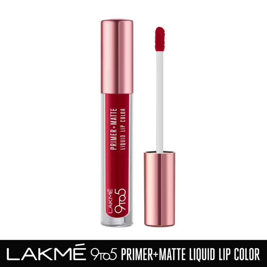 Lakme 9to5 Primer + Matte Liquid Lip Color - MR3 Vivid Crimsonsondaryam is the leading name in the chain of cosmetics and departmental stores in jaipur . , sondaryam  has been a pioneer in delivering top quality genuine productSondaryam Lakme 9to5 Primer + Matte Liquid Lip Color - MR3 Vivid Crimson