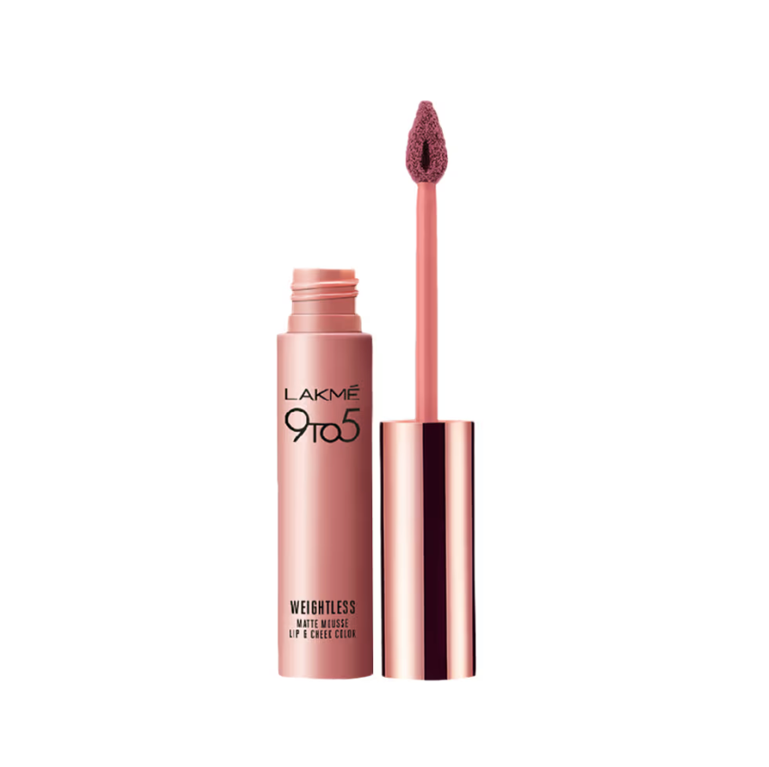 Lakme 9 to 5 Weightless Matte Mousse Lip & Cheek Color - Rose Touch