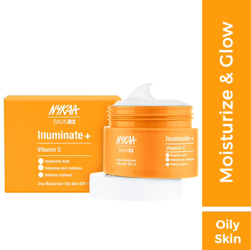 Nykaa SKINRX Oil Free Vitamin C - Illuminate + Day Moisturizer with SPF 15 for Oily Skin