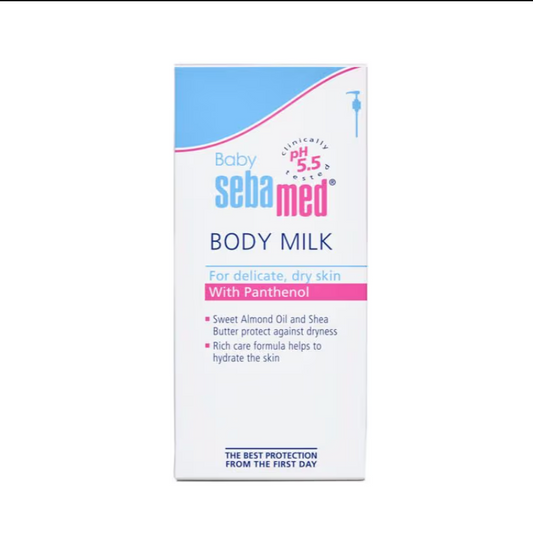 Sebamed Baby Body Milk PH 5.5sondaryam is the leading name in the chain of cosmetics  in jaipur . , sondaryam  has been a pioneer in delivering top quality genuine products in all categories. AlSondaryam Sebamed Baby Body Milk PH 5
