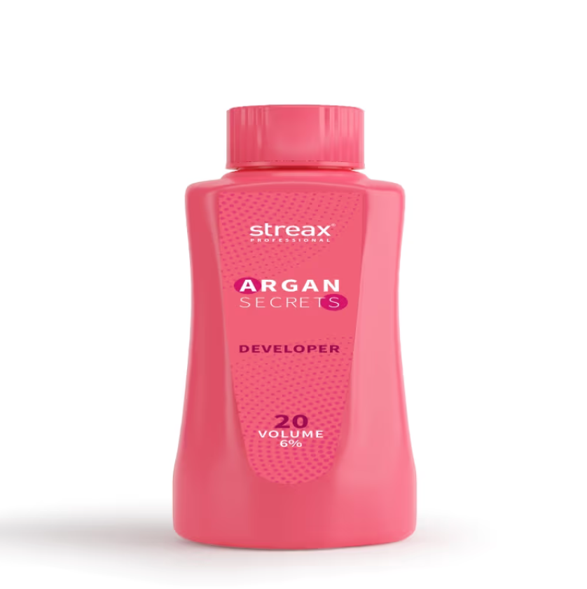Streax Professional Developer for Argan Secrets Colourant - 20 Volume sondaryam is the leading name in the chain of cosmetics  in jaipur . , sondaryam  has been a pioneer in delivering top quality genuine products in all categories. AlSondaryam Argan Secrets Colourant - 20 Volume 6% (250ml)